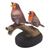 Escultura de madera - Escultura de Pájaro en Madera de Teca y Suar Tallada y Pintada a Mano