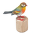 Wood statuette, 'Warbler' - Hand-Carved and Hand-Painted Teak & Suar Wood Bird Statuette