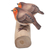 estatuilla de madera - Estatuilla de Pájaro en Madera de Teca y Suar Tallada y Pintada a Mano