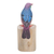 Wood statuette, 'Starling Spreeuw' - Teak & Suar Wood Bird Statuette Carved and Painted by Hand