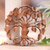 Wood relief panel, 'Abundance Roots' - Leafy Tree Relief Panel Hand-Carved from Suar Wood (image 2) thumbail