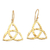 Gold-plated dangle earrings, 'Trinity Knot' - 18k Gold-Plated Celtic Trinity Knot Dangle Earrings
