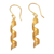 Gold-plated dangle earrings, 'Spiral Wires' - 18k Gold-Plated Modern Spiral Dangle Earrings from Bali