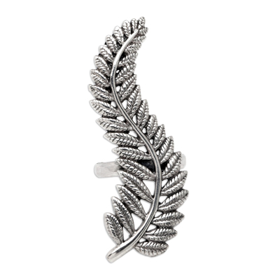 Sterling silver cocktail ring, 'Victory Leaves' - Sterling Silver Cocktail Ring with Palm Leaves