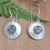 Sterling silver dangle earrings, 'Clone Discs' - Hammered Sterling Silver Dangle Earrings with Spiral Motifs