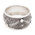 Sterling silver band ring, 'Speckled Future' - Modern Sterling Silver Band Ring with Speckled Pattern