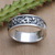 Sterling silver band ring, 'Monstera Caresses' - Sterling Silver Monstera Leaf Band Ring from Bali (image 2) thumbail