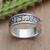 Sterling silver band ring, 'Autumn Caresses' - Sterling Silver Autumn Leaf Band Ring from Bali (image 2) thumbail