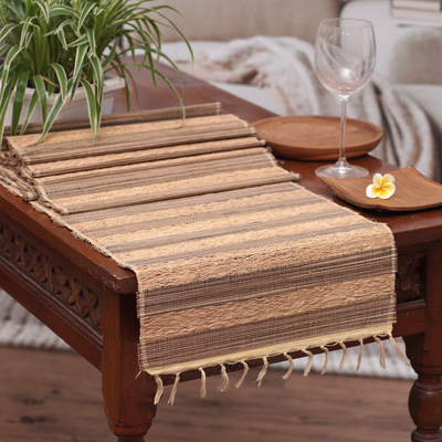 Tischläufer aus Baumwollmischung - Handgewebter Tischläufer aus Baumwolle und Naturfasern