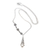 collar con colgante de perlas cultivadas - Collar con colgante floral de plata de ley con perla gris