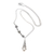 Cultured pearl pendant necklace, 'Floral Lantern' - Floral Sterling Silver Pendant Necklace with Grey Pearl