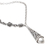 Cultured pearl pendant necklace, 'Floral Lantern' - Floral Sterling Silver Pendant Necklace with Grey Pearl (image 2b) thumbail