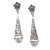 Cultured pearl dangle earrings, 'Floral Lantern' - Floral Sterling Silver Dangle Earrings with Grey Pearls
