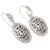 Sterling silver dangle earrings, 'Blooming Shell' - Sterling Silver Oval Dangle Earrings with Floral Motifs (image 2b) thumbail