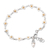 Gold-accented cultured pearl link bracelet, 'Golden Innocence' - 18k Gold-Accented Sterling Silver Link Bracelet with Pearl (image 2b) thumbail
