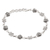 Sterling silver link bracelet, 'Passion Garden' - Sterling Silver Link Bracelet with Roses and Blooms thumbail