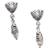 Cultured pearl dangle earrings, 'Traditional Triangles' - Geometric Dangle Earrings with Traditional Motifs and Pearls thumbail