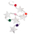 aluminium garland, 'Starry colours' (pair) - 2 Handcrafted aluminium Star Garlands with Glass and Pompoms