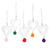 aluminium ornaments, 'Heart colours' (set of 5) - Set of 5 Handcrafted aluminium Heart Ornaments with Pompoms