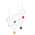 Aluminum ornaments, 'Heart Colors' (set of 5) - Set of 5 Handcrafted Aluminum Heart Ornaments with Pompoms
