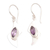 Amethyst dangle earrings, 'Purple Boomerang' - Sterling Silver Dangle Earrings with Faceted Amethyst Stones