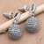 Sterling silver dangle earrings, 'Modern Orbs' - Polished Sterling Silver Dangle Earrings with Hanging Orbs (image 2) thumbail