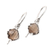 Smoky quartz dangle earrings, 'Shining Stability' - Sterling Silver Dangle Earrings with Smoky Quartz Gems (image 2c) thumbail