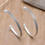 Sterling silver half-hoop earrings, 'Speckled Curves' - Sterling Silver Half-Hoop Earrings with Speckled Pattern (image 2) thumbail