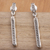 Sterling silver dangle earrings, 'Speckled Roads' - Sterling Silver Modern Dangle Earrings with Speckled Pattern (image 2b) thumbail