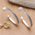 Sterling silver half-hoop earrings, 'Dotted Curves' - Sterling Silver Half-Hoop Earrings with Dotted Pattern (image 2) thumbail