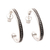 Sterling silver half-hoop earrings, 'Dotted Curves' - Sterling Silver Half-Hoop Earrings with Dotted Pattern thumbail