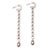Cultured pearl dangle earrings, 'Buddha Pearls' - Black Cultured Pearl Dangle Earrings with Traditional Motifs thumbail