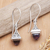 Amethyst dangle earrings, 'Luminous Wisdom' - Sterling Silver Lantern Dangle Earrings with Amethyst Gems thumbail