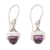 Amethyst dangle earrings, 'Luminous Wisdom' - Sterling Silver Lantern Dangle Earrings with Amethyst Gems thumbail