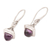 Amethyst dangle earrings, 'Luminous Wisdom' - Sterling Silver Lantern Dangle Earrings with Amethyst Gems (image 2b) thumbail