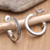 Sterling silver half-hoop earrings, 'Freckled Curves' - Sterling Silver Half-Hoop Earrings with Little Speckles (image 2b) thumbail