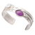Amethyst and cultured pearl cuff bracelet, 'Chic Woman' - Amethyst & Cultured Biwa Pearl Sterling Silver Cuff Bracelet