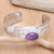 Amethyst and cultured pearl cuff bracelet, 'Chic Woman' - Amethyst & Cultured Biwa Pearl Sterling Silver Cuff Bracelet