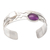 Amethyst and cultured pearl cuff bracelet, 'Chic Woman' - Amethyst & Cultured Biwa Pearl Sterling Silver Cuff Bracelet