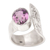 Amethyst cocktail ring, 'Purple Ripple' - Balinese Tatahan Sterling Silver Cocktail Ring with Amethyst (image 2c) thumbail