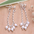 Pendientes cascada de perlas cultivadas - Pendientes Cascada de Plata de Ley con Perlas Cultivadas Grises