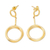Gold-plated dangle earrings, 'Divine Lady' - 18k Gold-Plated Modern Dangle Earrings from Bali (image 2b) thumbail