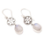 Rainbow moonstone dangle earrings, 'Moon Speckles' - Sterling Silver Dangle Earrings with Rainbow Moonstones (image 2b) thumbail