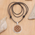 Leather cord pendant necklace, 'Serenity Chakra' - Leather and Sterling Silver Chakra Pendant Necklace (image 2) thumbail