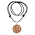 Leather cord pendant necklace, 'Serenity Chakra' - Leather and Sterling Silver Chakra Pendant Necklace thumbail
