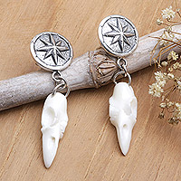 Sterling silver dangle earrings, 'Mystic Guide'