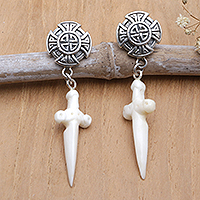 Sterling silver dangle earrings, 'Celtic Hope'