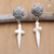 Sterling silver dangle earrings, 'Celtic Hope' - Sterling Silver Celtic Dangle Earrings with Crosses (image 2) thumbail
