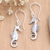 Sterling silver dangle earrings, 'Marine Intuition' - Polished Sterling Silver Seahorse Dangle Earrings from Bali (image 2) thumbail