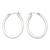 Sterling silver hoop earrings, 'Oval Roundabout' - Sterling Silver Modern Oval Hoop Earrings from Bali (image 2b) thumbail